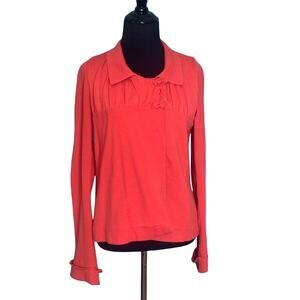 Anthropologie Sparrow orange top button blazer jacket size M